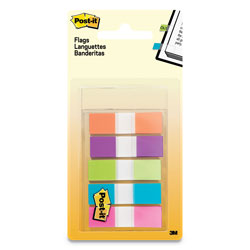 Post-it® Page Flags in Portable Dispenser, Assorted Brights, 5 Dispensers, 20 Flags/Color