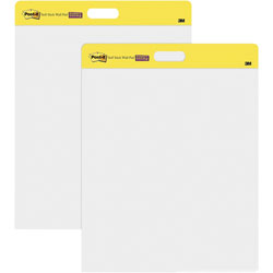 Post-it® Self-Stick Easel Pads - 20 Sheets - Plain - Stapled - 18.50 lb Basis Weight - 20 in x 23 in - White Paper - Self-adhesive, Repositionable, Resist Bleed-through, Removable, Sturdy Back, Cardboard Back