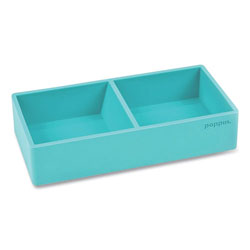 Poppin Softie This + That Tray, 2-Compartment, 3 x 6.25 x 1.5, Aqua