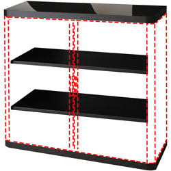 Paperflow USA Storage Cabinet, 2 Adj Shelves, 43-1/3 inx16-1/3 inx41 in, Black