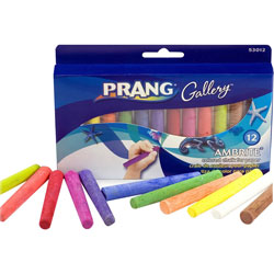 Prang Ambrite Paper Chalk, Assorted Colors, 12 Sticks/Set (DIX53012)