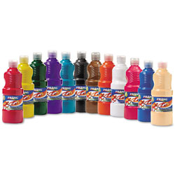 Prang Ready-to-Use Tempera Paint, 12 Assorted Colors, 16 oz, 12/Pack