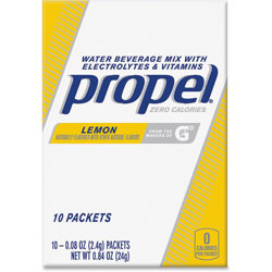 Propel Powder Packs, .08oz., 10Pks, 12BX/CT, Lemon/YW