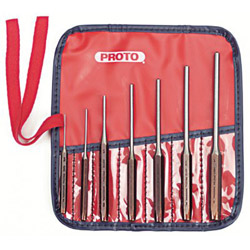 Proto 7-Piece Roll Pin Punch Set, 1/16 in to 1/4 in, Alloy Steel