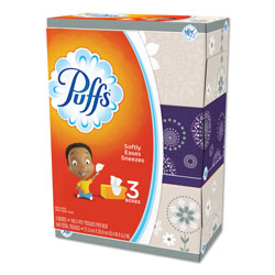 Puffs Facial Tissue, White, 3 Box Pack, 180 Sheets Per Box, 540 Sheets Total
