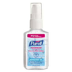 Purell Advanced Hand Sanitizer Refreshing Gel, Clean Scent, 2 oz Personal Pump Bottle, 24/Carton (GOJ960624)
