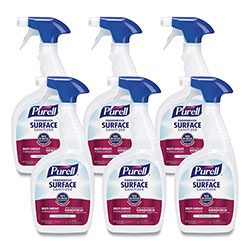 Purell Foodservice Surface Sanitizer, Fragrance Free, 32 oz Spray Bottle, 6/Carton