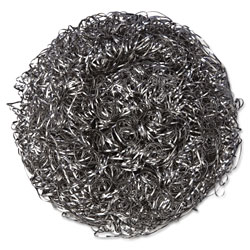 Kurly Kate Stainless Steel Scrubbers, Large, Steel Gray, 12 Scrubbers/Bag, 6 Bags/Carton