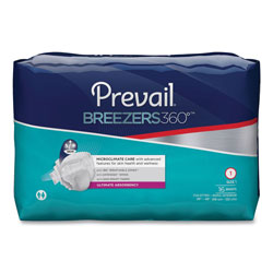Prevail® Breezers360 Degree Briefs, Ultimate Absorbency, Size 1, 26 in to 48 in Waist, 96/Carton