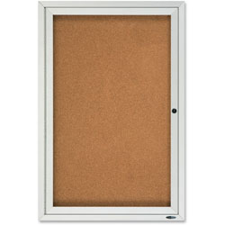 Quartet® Enclosed Outdoor Bulletin Board, 1-Door, 2' x 3', Aluminum Frame