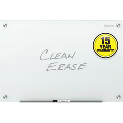 Quartet® Dry-Erase Board, Glass, Frameless, 36 inWx24 inH, White