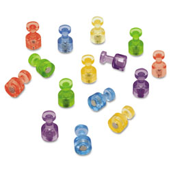 Quartet® Magnetic  inPush Pins in, 3/4 in dia, Assorted Colors, 20/Pack