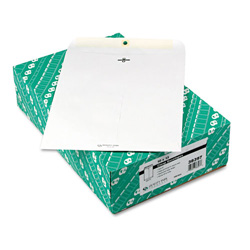 Quality Park Clasp Envelope, #97, Cheese Blade Flap, Clasp/Gummed Closure, 10 x 13, White, 100/Box
