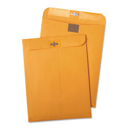 Quality Park Postage Saving ClearClasp Kraft Envelope, #90, Cheese Blade Flap, ClearClasp Closure, 9 x 12, Brown Kraft, 100/Box