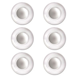 Quartet® Glass Magnets, Large, 0.45" dia, Clear, 6/Pack (QRT85391)