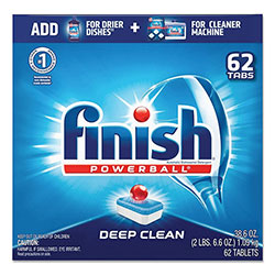 Finish® Powerball Dishwasher Tabs, Fresh Scent, 62/Box, 4 Boxes/Carton