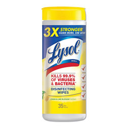 Lysol Disinfecting Wipes, Lemon and Lime Blossom, 7 x 8, 35/Canister