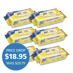 Lysol Disinfecting Wipes in Flatpacks, 6.69 x 7.87, Lemon and Lime Blossom, 80 Wipes/Flat Pack, 6 Flat Packs/Carton