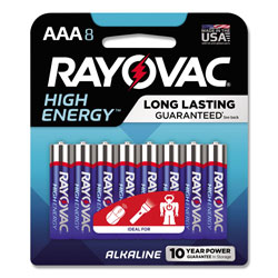 Rayovac High Energy Premium Alkaline AAA Batteries, 8/Pack