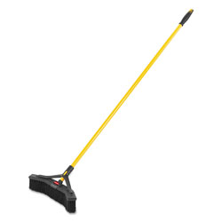 Rubbermaid Maximizer Push-to-Center Broom, 18 in, Polypropylene Bristles, Yellow/Black