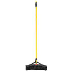 Rubbermaid Maximizer Push-to-Center Broom, 18 in, PVC Bristles, Yellow/Black