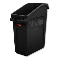 Rubbermaid Slim Jim Under-Counter Container, 13 gal, Polyethylene, Black