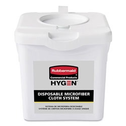 Rubbermaid Disposable Microfiber Charging Bucket, 7.92 x 7.75 x 7.44, White, 4/Carton