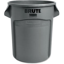 Rubbermaid Brute 20-gallon Vented Container, 20 gal Capacity, Gray, 6/Carton