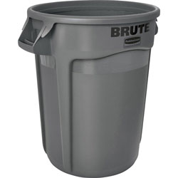 Rubbermaid Brute Vented Container, 32 gal Capacity, Gray, 6/Carton