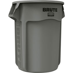 Rubbermaid Brute Vented 55-gallon Container, 55 gal Capacity, Gray, 3/Carton