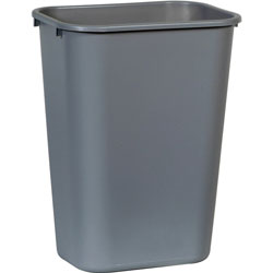 Rubbermaid Deskside Plastic Wastebasket, Rectangular, 10.25 gal, Gray