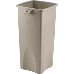 Rubbermaid Untouchable Square Container, 23 gal Capacity, Square, Durable, Crack Resistant, 30.9 in Height x 15.5 in Width x 16.5 in Depth, Plastic, Beige, 4/Carton