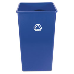 Rubbermaid Recycling Container, Square, Plastic, 50 gal, Blue