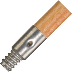 Rubbermaid Threaded Tip Wood Broom Handle, 1.30 in Diameter, Natural, Lacquer, Metal, Wood, 12/Carton