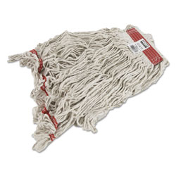 Rubbermaid Swinger Loop Wet Mop Heads, Cotton/Synthetic, White, Large, 6/Carton