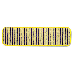 Rubbermaid Microfiber Scrubber Pad, Vertical Polyprolene Stripes, 18 in, Yellow, 6/Carton