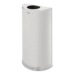 Rubbermaid European and Metallic Open Top Receptacle, Half-Round, 12 gal, Satin Stainless