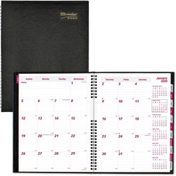 Brownline CoilPRO Monthly Planner, 14 Month, Ruled, 8 1/2 x 11, Black
