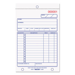 Rediform Sales Book, 12 Lines, Three-Part Carbonless, 4.25 x 6.38, 50 Forms Total