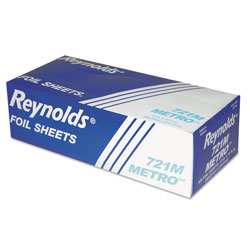 Reynolds Metro Pop-Up Aluminum Foil Sheets, 12 x 10 3/4, Silver, 500/Box, 6/Carton