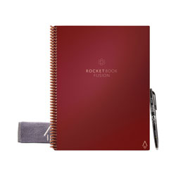 Rocketbook Fusion Smart Notebook, Seven Assorted Page Formats, Scarlet Sky Cover, 11 x 8.5, 21 Sheets