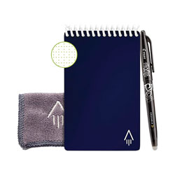 Rocketbook Mini Notepad, Dotted Rule, 24 White 3.5 x 5.5 Sheets, Midnight Blue Cover