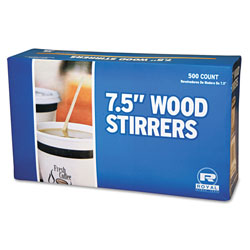 Royal   Wood Coffee Stirrers, 7 1/2" Long, Woodgrain, 500 Stirrers/Box, 10 Boxes/Carton (RPPR825)