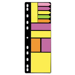 Redi-Tag/B. Thomas Enterprises Ring Binder Note Set, Assorted Sizes and Colors, 270 Sheets/Set, 5 Sets/Box