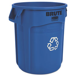 Rubbermaid Brute Recycling Container, Round, 20 gal, Blue (RCP2620-73BLU)