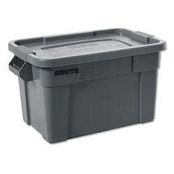 Rubbermaid BRUTE Tote with Lid, 14 gal, 27 1/2w x 16 3/4d x 10 3/4h, Gray