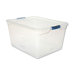 Rubbermaid Clever Store Basic Latch-Lid Container, 18 5/8w x 23 1/2d x 12 1/4h 71qt, Clear