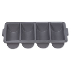 Rubbermaid Cutlery Bin, 4 Compartments, Plastic, Gray (3362GY)
