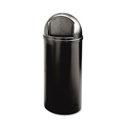 Rubbermaid Marshal Classic Container, Round, Polyethylene, 25 gal, Black (RCP817088BK)