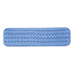 Rubbermaid Microfiber Wet Room Pad, Split Nylon/Polyester Blend, 18", Blue, 12/Carton (RCPQ41000BLU)